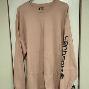 Carhartt Men's Soft Pink Long Sleeve Shirt Large